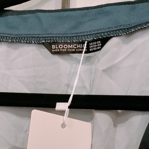 BloomChic Striped Dolman Sleeve Pocket Shirred Flutter Wrap Dress Size 22 Blue - Picture 3 of 6